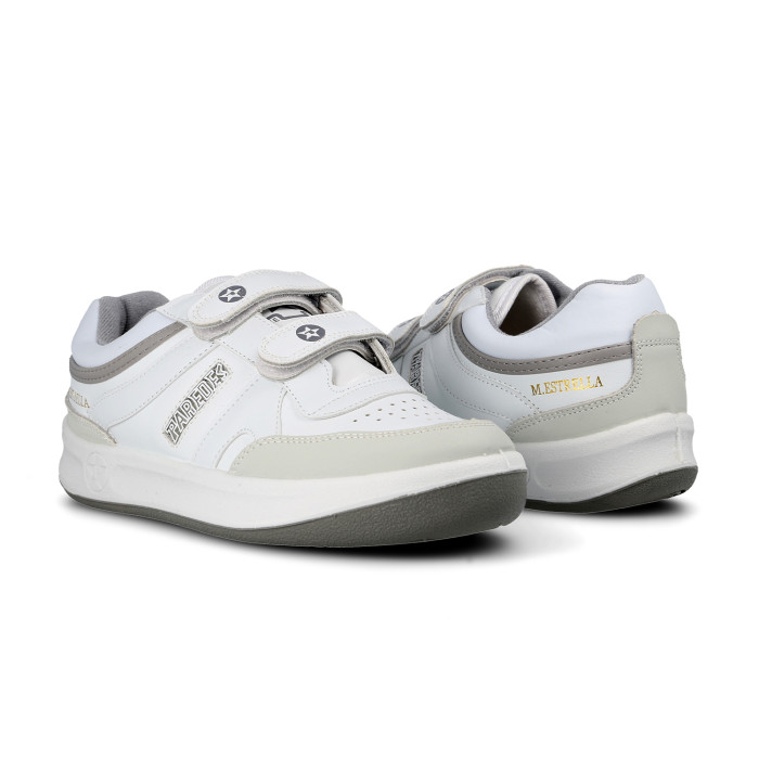 Zapatilla De Deporte Paredes, Modelo Estrella. Velcro. Mujer. Talla 41.  Color Blanco.