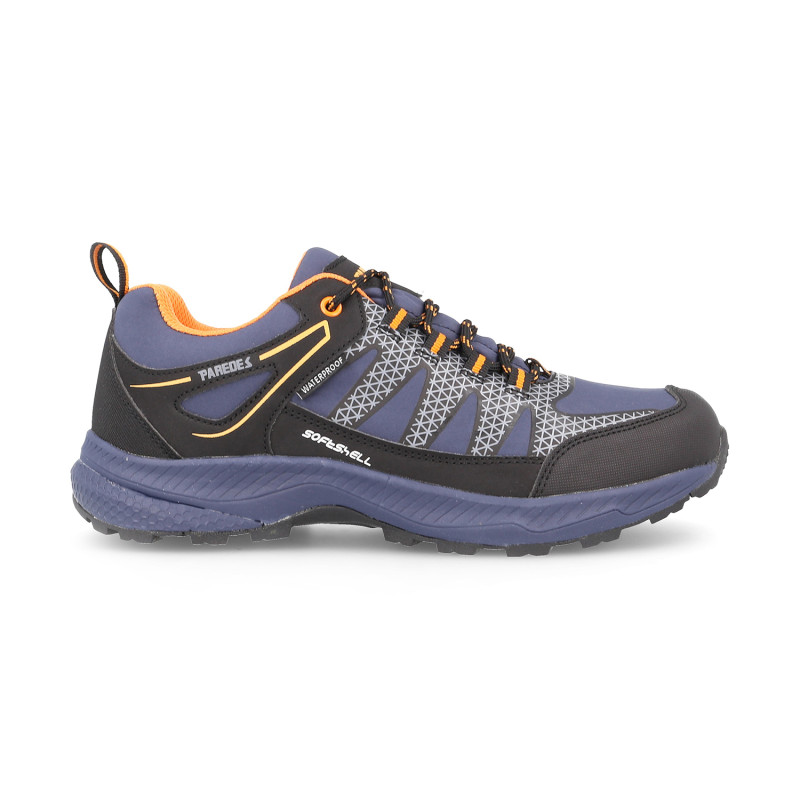 Comfortable, ergonomic and lightweight trekking shoes in navy blue with orange tones