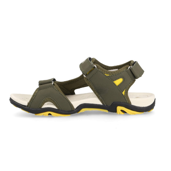 Sandalias de trekking para niños cómodas, ligeras y resistentes con triple cierre en velcro en color kaki 2