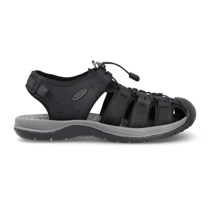 Men's trekking sandals with closed design for greater fit to the foot in black Men's trekking sandals with closed design for greater fit to the foot in black