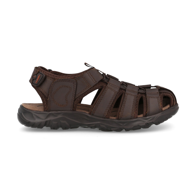 Men's crabeater sandals in brown leather