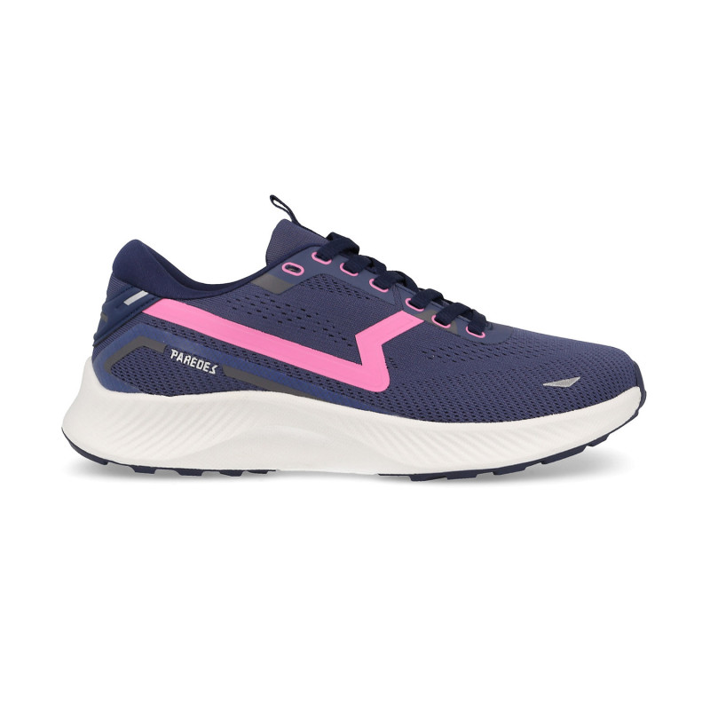 Zapatilla deportiva mujer súper cómoda de piel color azul acero