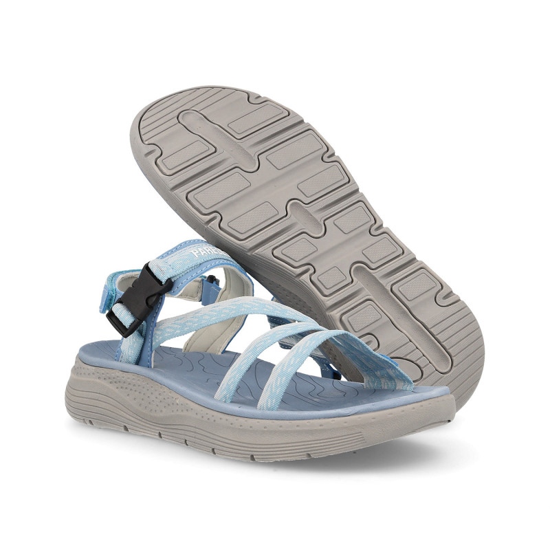 Sandalias Mujer Estilo Confrides Azul Claro