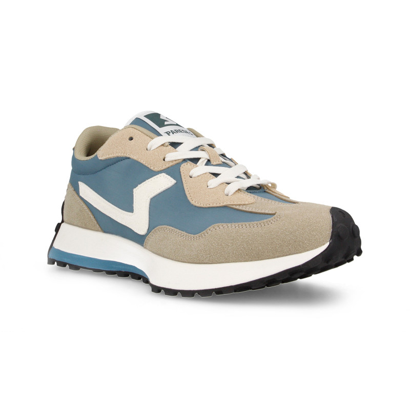 Zapatillas casual hombre Berzosa beige-turquesa