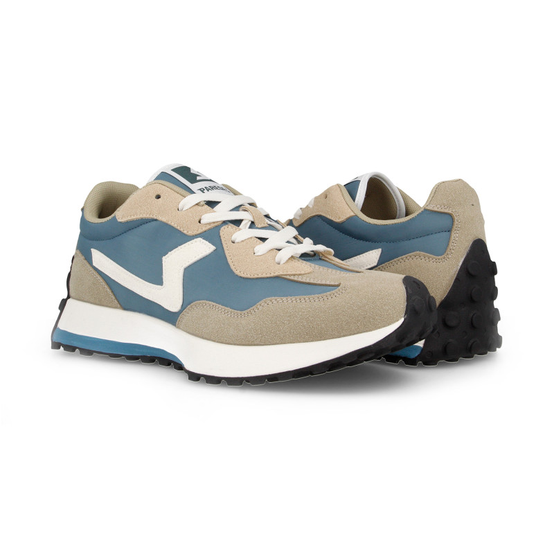 Zapatillas casual hombre Berzosa beige-turquesa