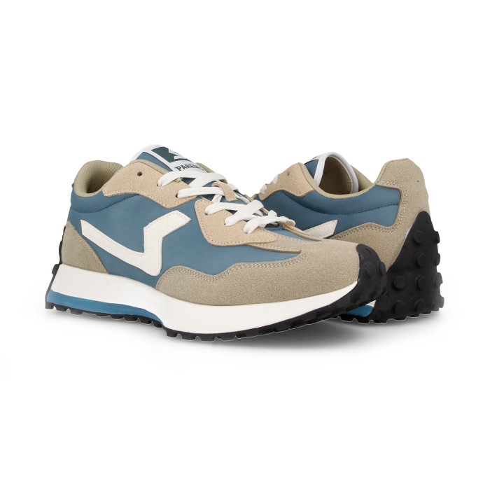 Zapatillas casual hombre Berzosa beige-turquesa