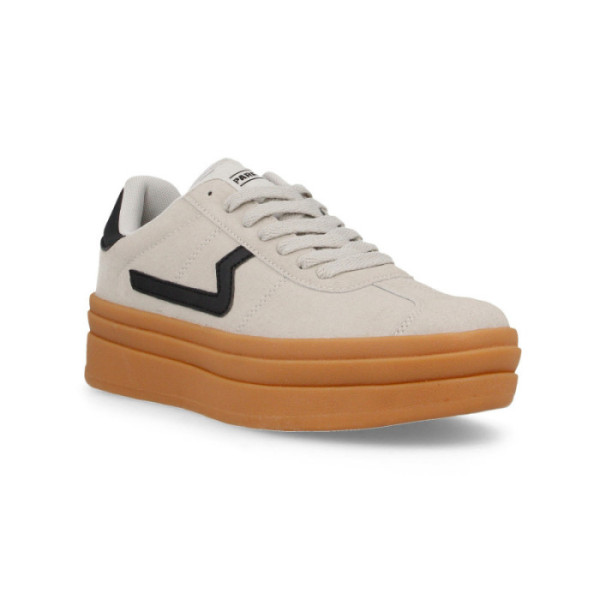 Zapatillas Paredes Cotes beige con serraje y nylon 2
