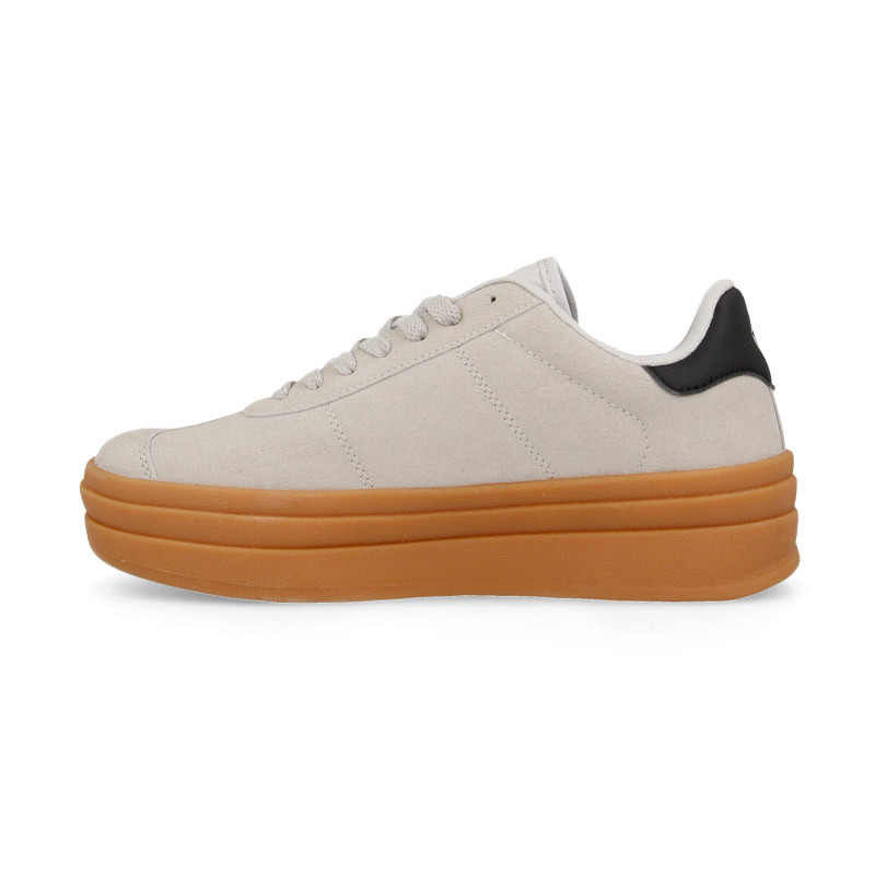 Zapatillas casual mujer Cotes Beige
