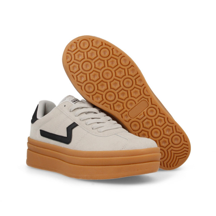 Zapatillas casual mujer Cotes Beige