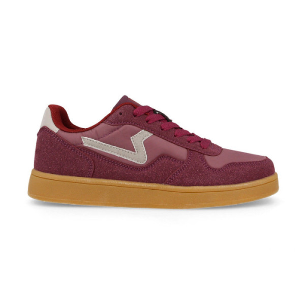 Zapatillas Paredes Cullera lila con upper mixto y suela TPR para ciudad | Perfil lateral con detalles en contraste