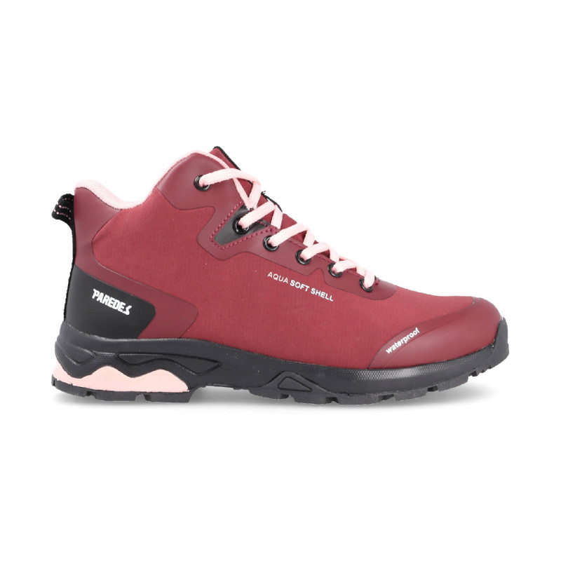 Botas de trekking para mujer con diseño minimalista en color burdeos