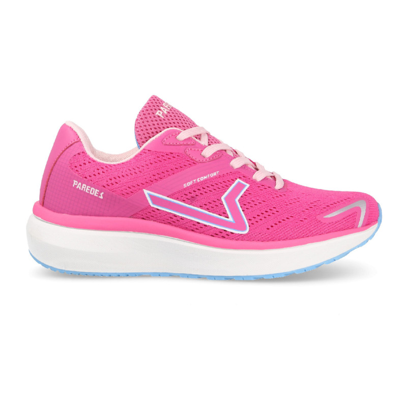 Zapatillas para hacer deporte mujer en color fucsia con amortiguación