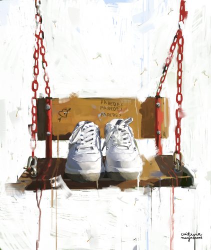 Ilustración Zapatillas Paredes Estrella por Cristina Manjabacas