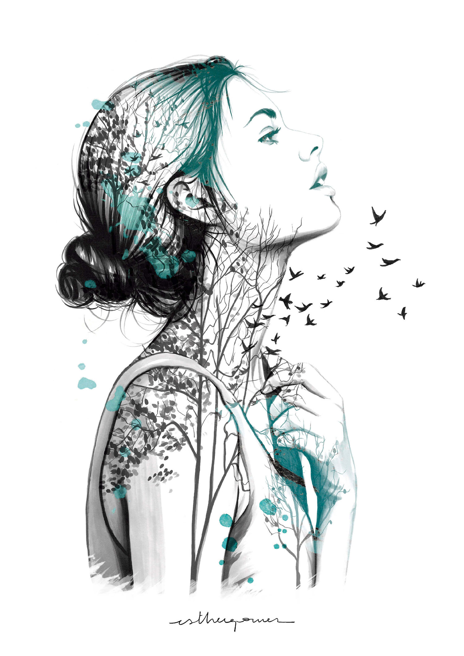 Paredes con la ilustración española Esther Gómez