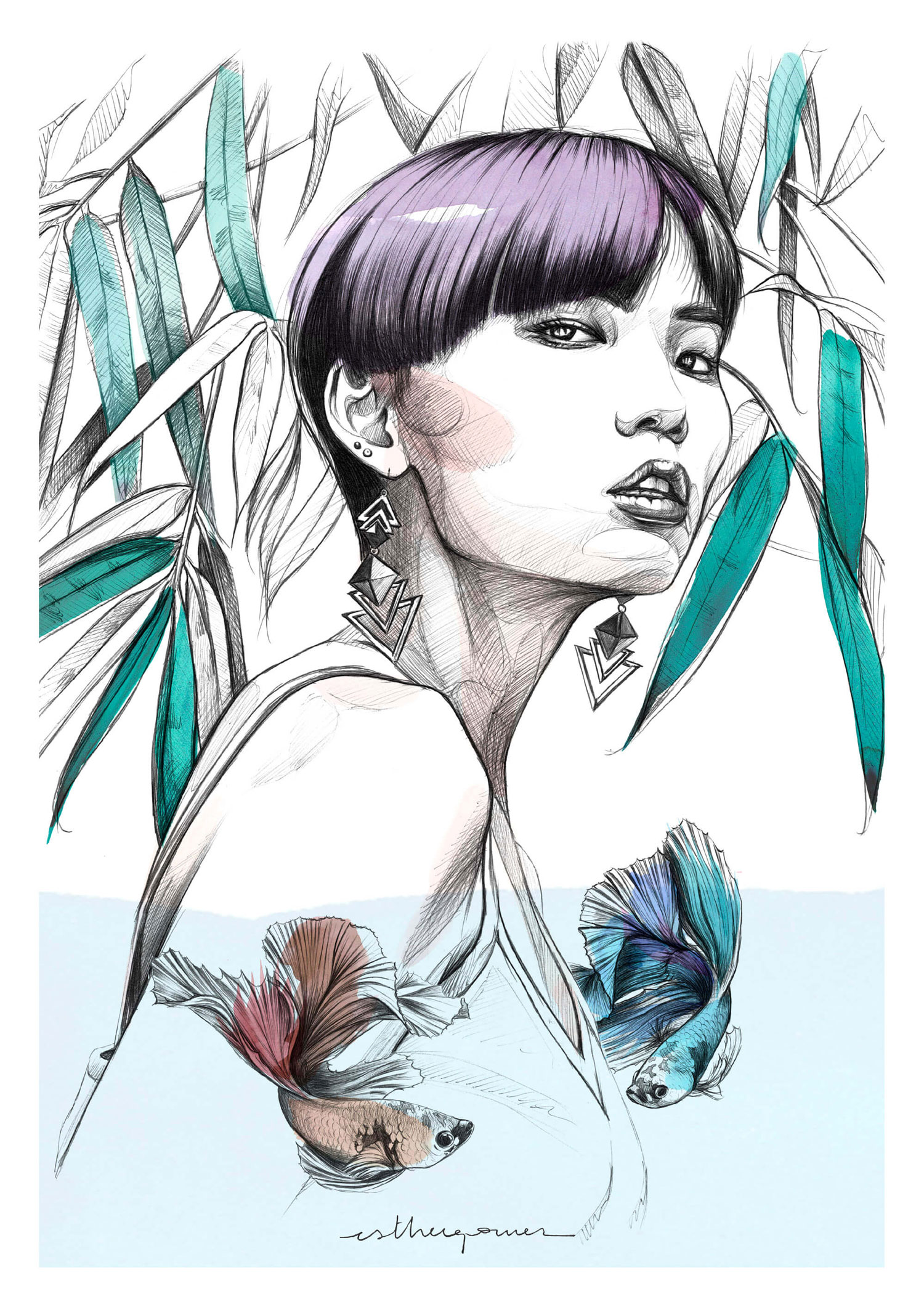 Paredes con la ilustración española Esther Gómez