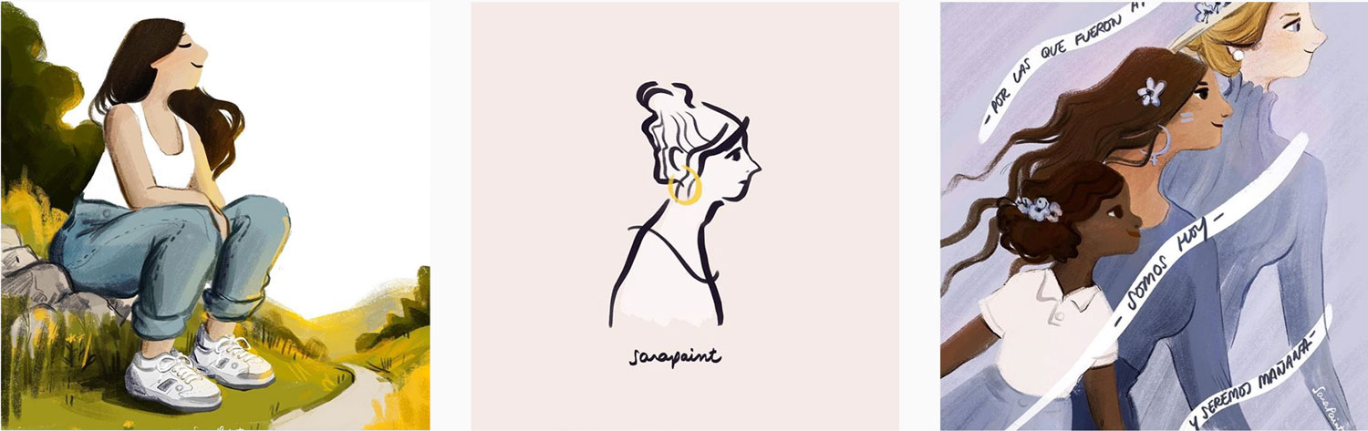 Ilustraciones Día de la Mujer Sara Paint Blog Paredes